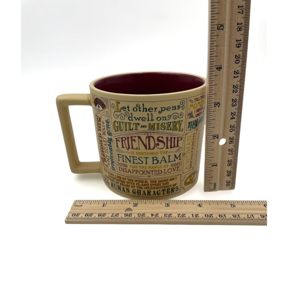 Jane Austen Quotes Unemployed Philosophers Guild 16 Oz Coffee Mug Cup #1443 2014 - Picture 8 of 10